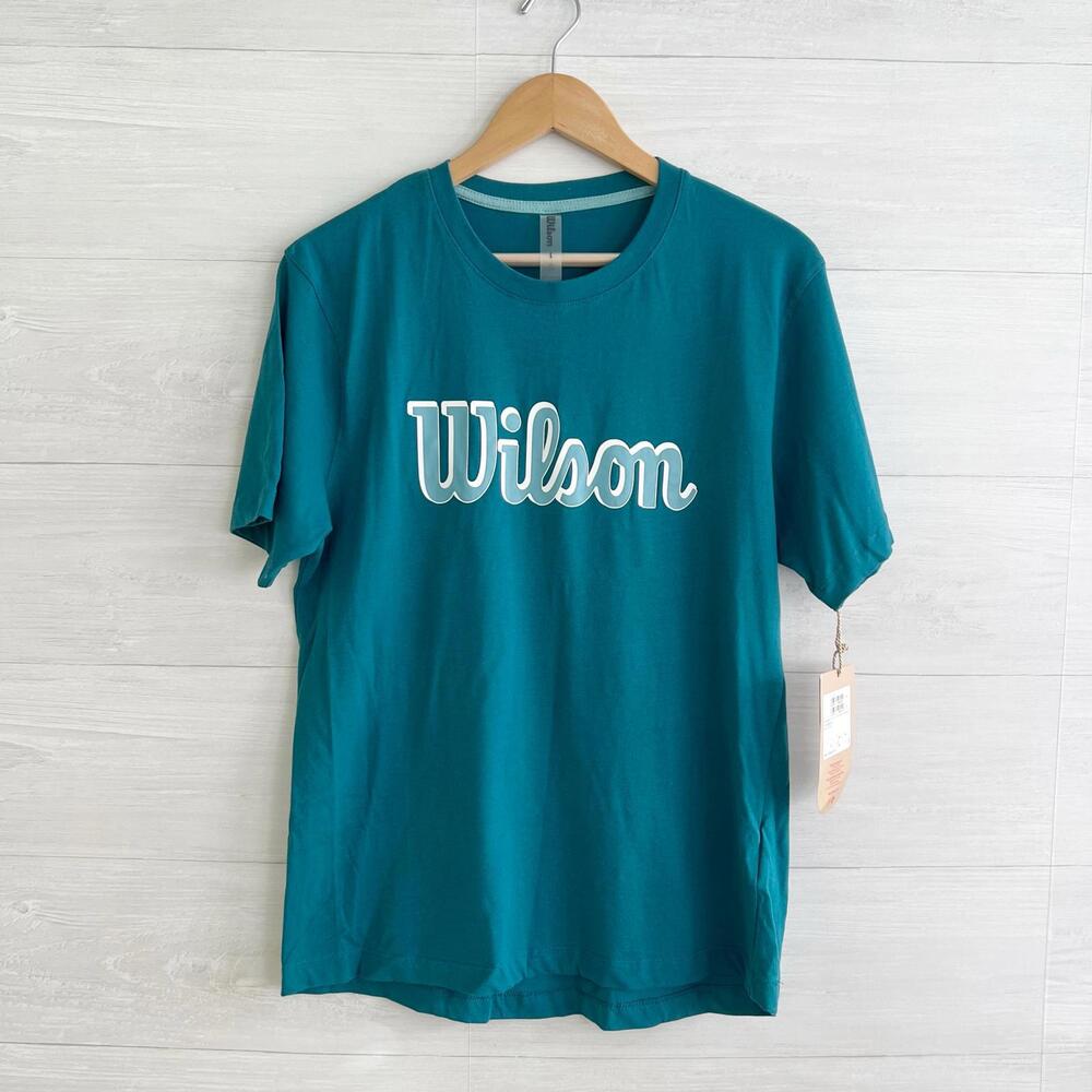 NWT Wilson - Blue coral Organic Cotton crewneck eco cotton t-shirt, L